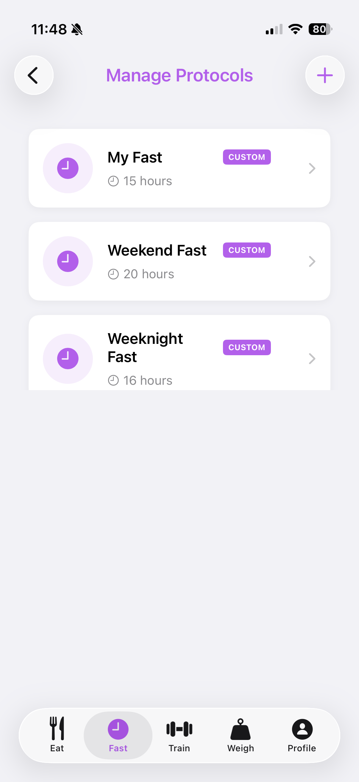 Custom Fasting Protocols